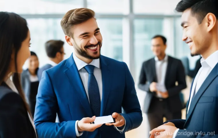 글로벌브릿지와 기술 기반 스타트업 - **Prompt:** "A dynamic scene at an international tech conference booth. A Russian startup team, comp... 글로벌브릿지와 기술 기반 스타트업 - **Prompt:** "A dynamic scene at an international tech conference booth. A Russian startup team, comp...